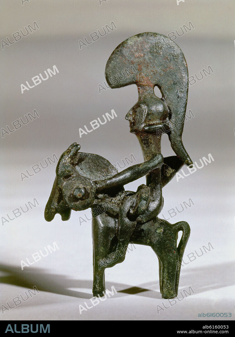 GUERRERO DE MOGENTE (VALENCIA)  O CABALLO DE LA BASTIDA - EXVOTO EN BRONCE - SIGLO V-IV AC - ARTE IBERICO.