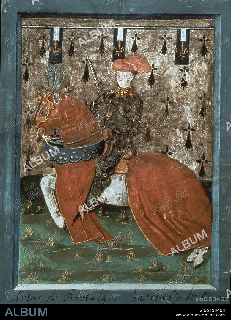 RETRATO DE ARTURO III (1393-1458) - DUQUE DE BRETAÑA Y TURENA - SIGLO XV.