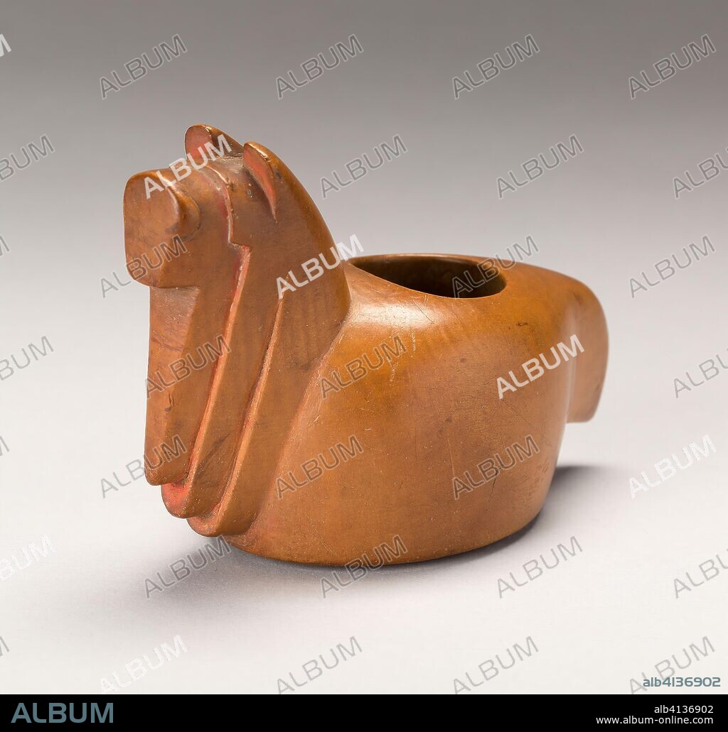 Offering Vessel in the Form of a Llama. Inca; Probably central coast, Peru. Date: 1450-1532. Dimensions: 8.3 x 11.8 cm (3 1/4 x 4 5/8 in.). Wood with Pigment. Origin: Peruvian Central Coast.