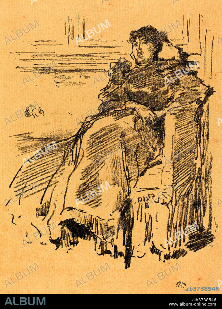 JAMES ABBOTT MCNEILL WHISTLER. La Robe Rouge. Dated: 1894. Dimensions: image: 18.8 × 15.5 cm (7 3/8 × 6 1/8 in.)  sheet: 24.5 × 18.4 cm (9 5/8 × 7 1/4 in.). Medium: lithograph in black on laid paper.