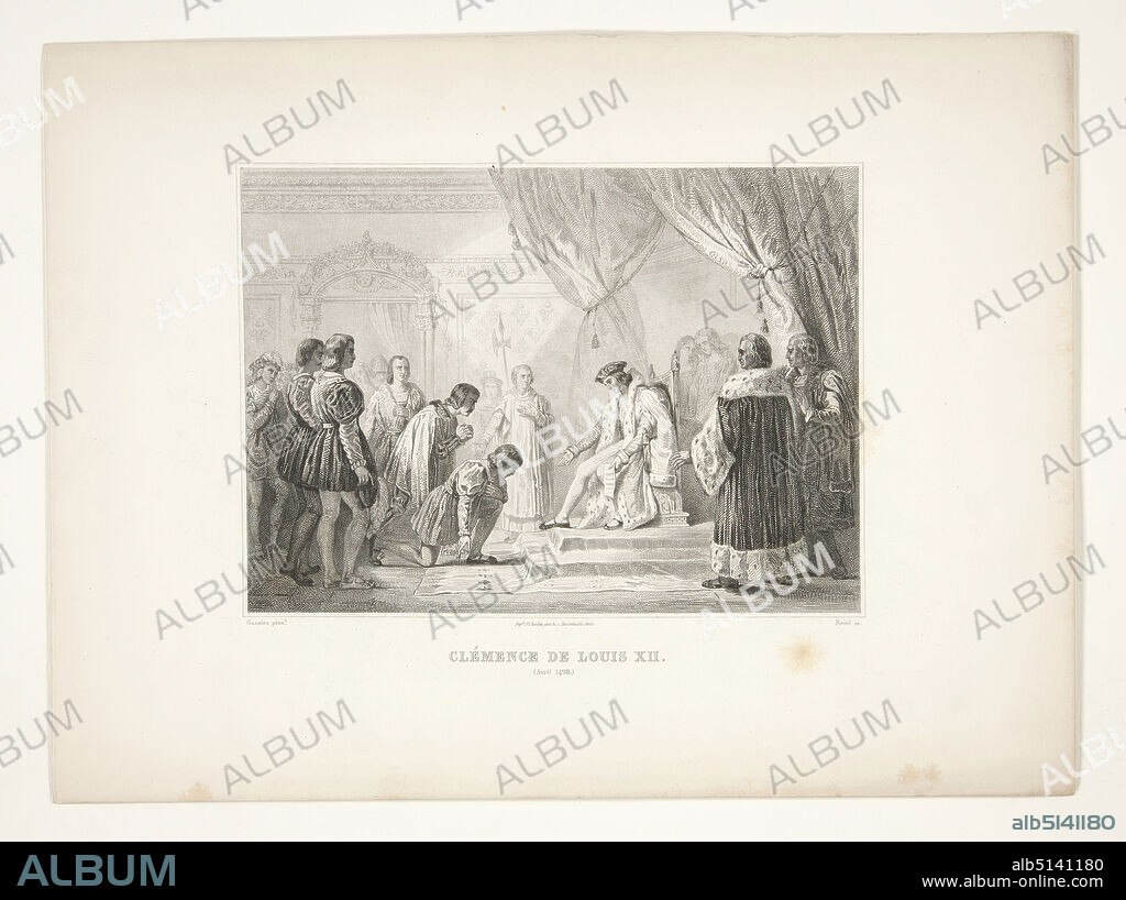 Engraver: Alfred Revel, French, died 1865, After: Jean Bruno Gassis, French, 1786-1832, Clémence de Louis XII (Louis XIIs Clemency), Engraving, sheet: 22.3 × 30.4 cm (8 3/4 × 11 15/16 in.), Made in France, French, 19th century, Works on Paper - Prints.