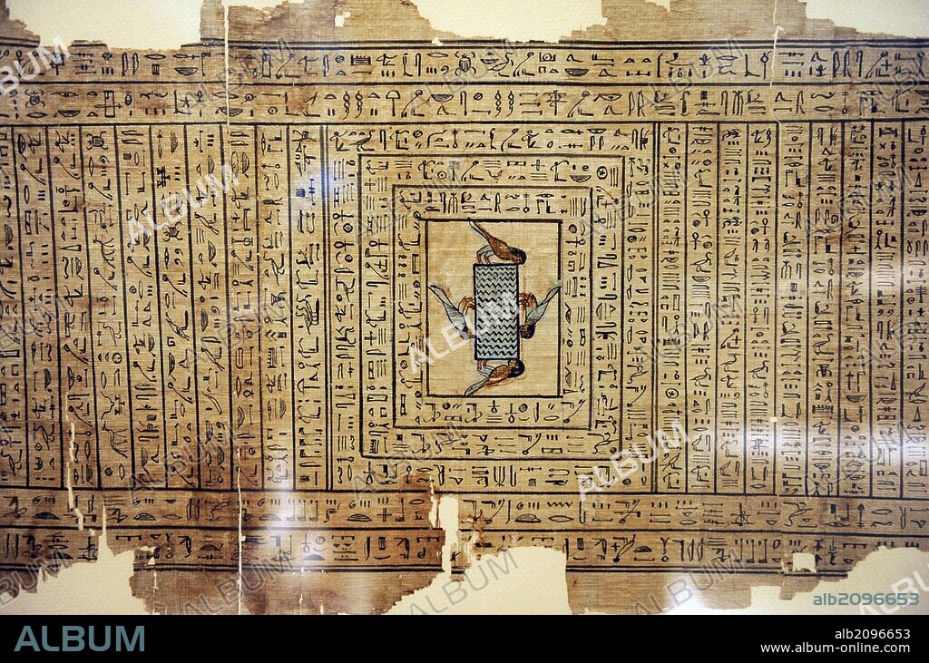 Libro de los Muertos de NEFERINI. Jeroglifico cursivo. Período Ptolemaico. Silgo IV-I a. C. Papiro. Procedente de Panópolis. Neues Museum (Nuevo Museo). Berlín. Alemania. Europa.