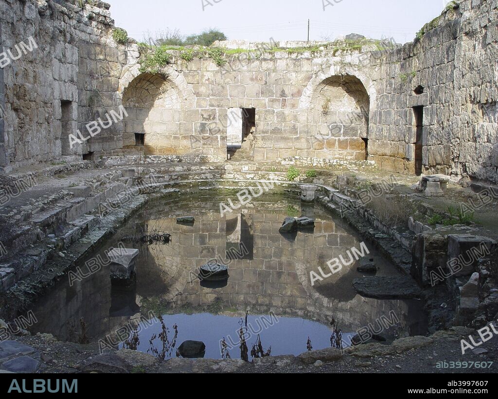 The caldarium at Hamat Gader, Israel. A caldarium was a room with a hot plunge bath, used in a Roman bath complex. In the caldarium there would be a bath of hot water sunk into the floor and there was sometimes even a laconicum - a hot, dry area where sweating would be induced. Hamat Gader was widely known as a recreation site in Roman times.