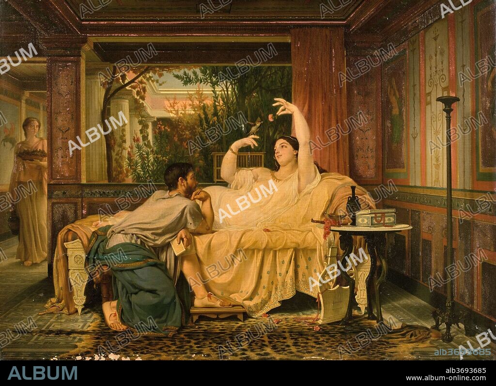 CHARLES-GUILLAUME BRUN. Lesbia and her Sparrow.