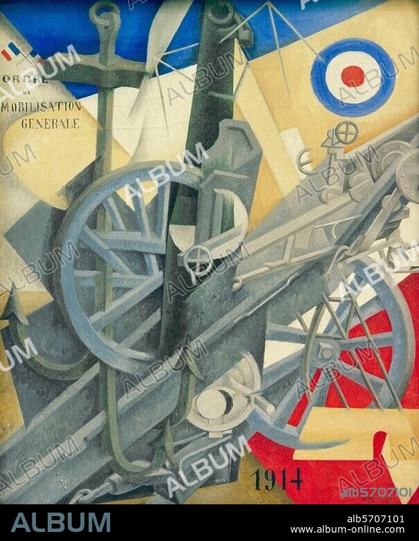 GINO SEVERINI. Severini, Gino ; 1883-1966. - "Synthèse plastique de l'idée 'Guerre'", 1915. Huile sur toile, H. 0,60 ; L. 0,50. Inv. n° 15036. Munich, Pinakothek der Moderne.