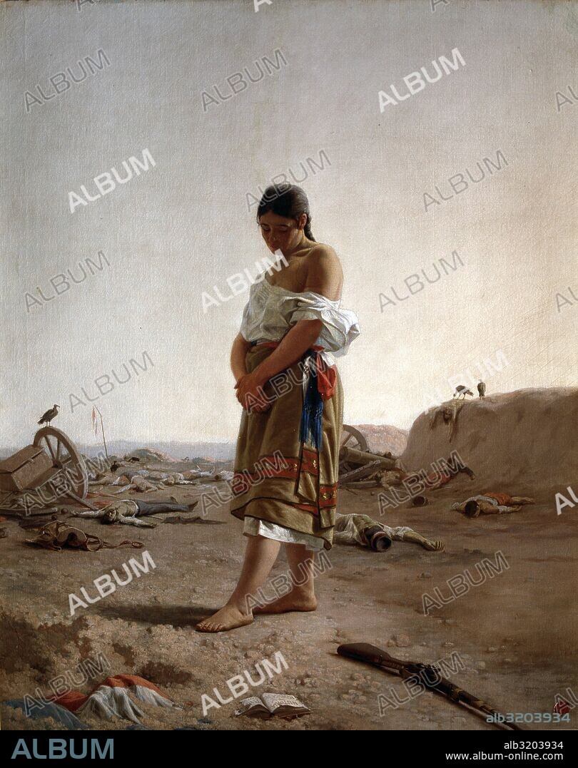 BLANES , JUAN MANUEL. PINTOR URUGUAYO . 1830 - 1901. " LA PARAGUAYA : IMAGEN DE TU PATRIA DESOLADA . MUSEO NACIONAL ARTES PLASTICAS . MONTEVIDEO. SFGP / © KORPA.