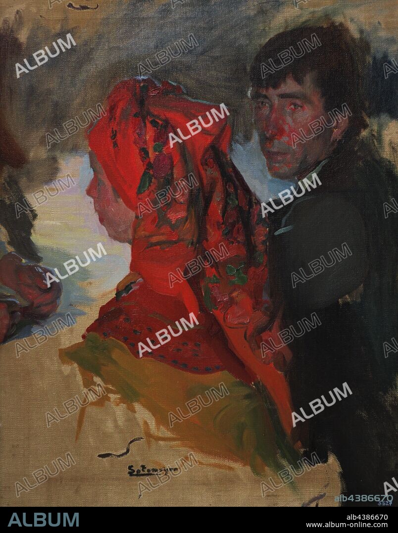 Fernando Álvarez de Sotomayor (1875-1960). Pintor español. Estudio para comida de boda en Bergantiños, hacia 1916. Museo de Bellas Artes. La Coruña. Galicia. España.