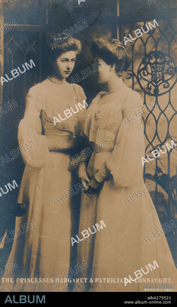 'The Princesses Margaret & Patricia of Connaught', c1900. Portrait of Princess Margaret of Connaught (1882-1920) and her sister Princess Patricia of Connaught (1886-1974), daughters of Prince Arthur, Duke of Connaught, and granddaughters of Queen Victoria. Postcard.