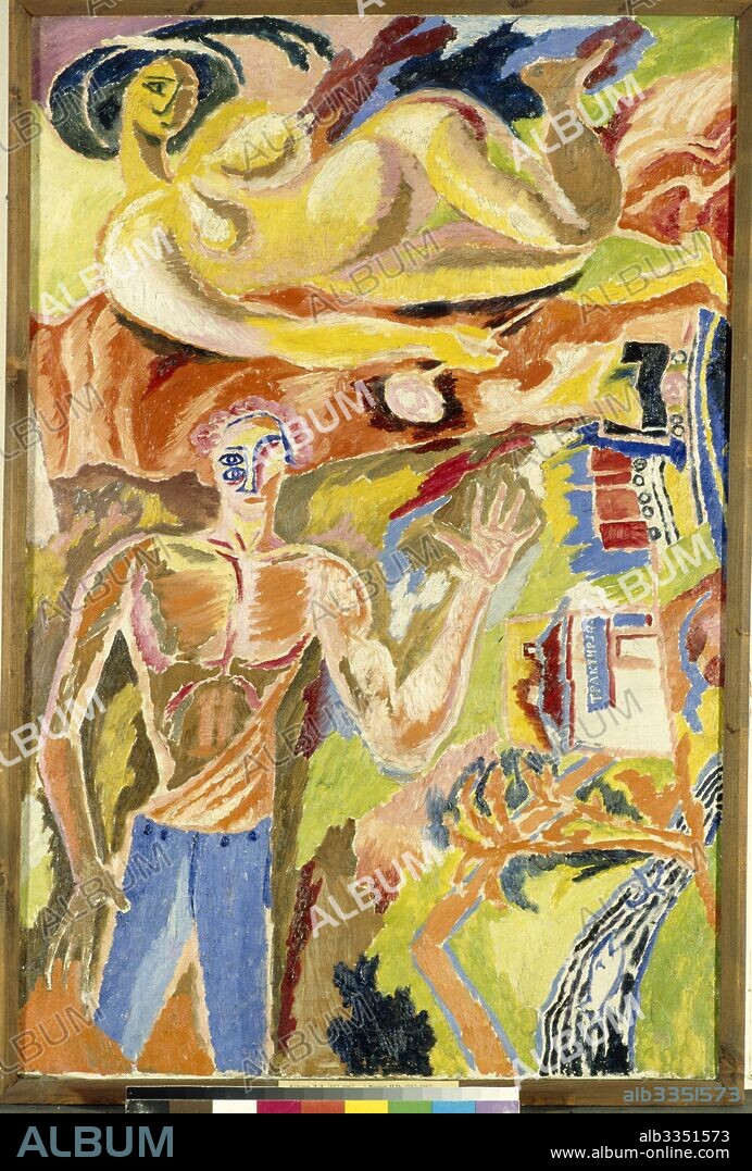 DAVID DAVIDOVICH BURLIUK. Portrait of the poet Vasili Kamensky (1884-1961).