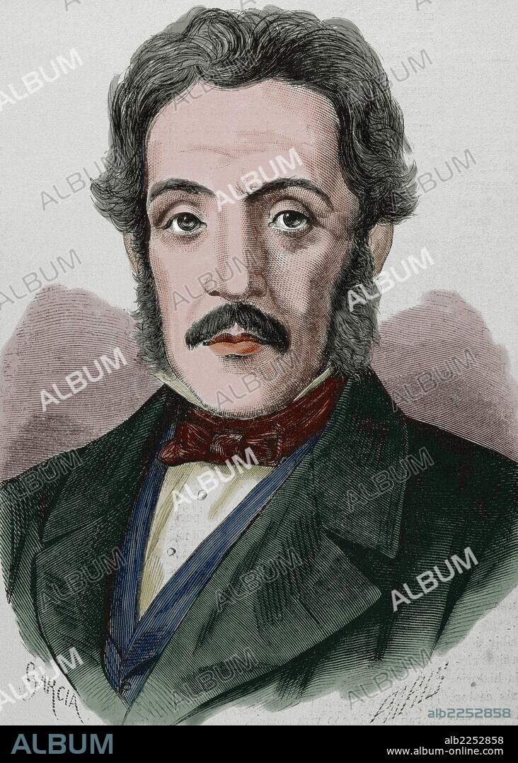 General Lacy-Evans (1787-1870) Militar británico. Destinado en la Inda, dirigió posteriormente la denominada Legión Auxiliar Británica, enviadas en apoyo Reina Isabel II durante la Primera Guerra Carlista en España. En 1854 participó en la Guerra de Crimea. Grabado por Paris. "La Ilustración Española y Americana", 1879. Coloreado.