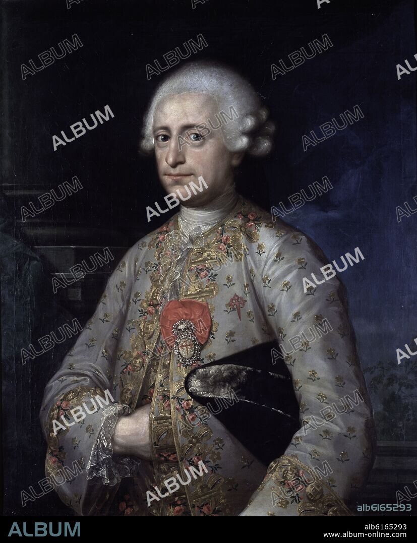 ANTON RAPHAEL MENGS. RETRATO DE JOSE JOAQUIN SILVA BAZAN Y SARMIENTO (1734-1802), IX MARQUES DE SANTA CRUZ, VI MARQUES DE ARCICOLLAR - SIGLO XVIII.