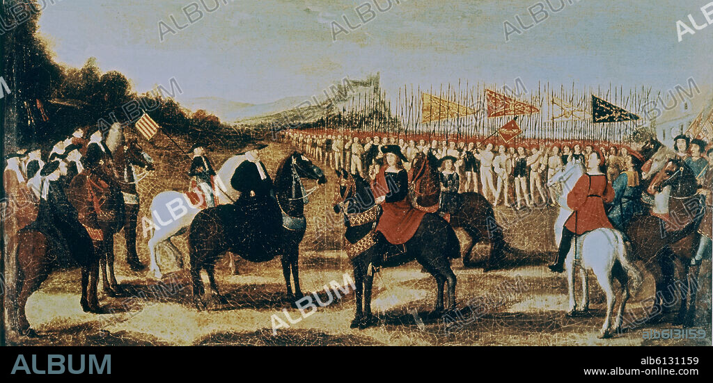 ENTREVISTA DE FERNANDO EL CATOLICO CON FELIPE EL HERMOSO EN REMESAL DE SANABRIA (ZAMORA) EL 20 DE JUNIO DE 1506 - OLEO SOBRE LIENZO.