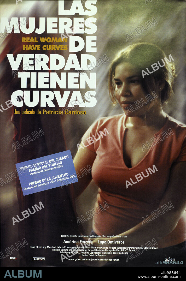 Poster de LAS MUJERES DE VERDAD TIENEN CURVAS, 2002 (REAL WOMEN HAVE CURVES), dirigida por PATRICIA CARDOSO. Copyright LaVOO PRODUCTIONS/HBO INDEPENDENT PRODUCTIONS.