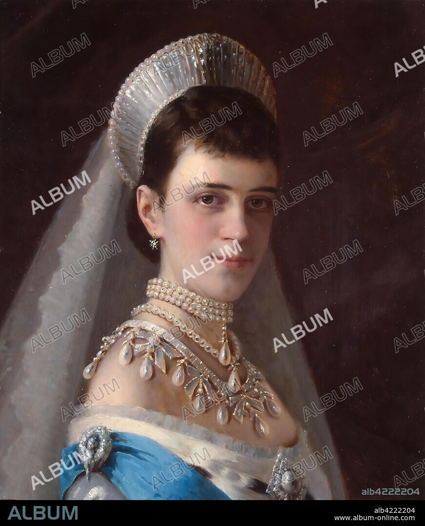 IVAN KRAMSKOY. 'Portrait of Empress Maria Feodorovna'. Russia, 1880s. Dimensions: 55x47 cm.