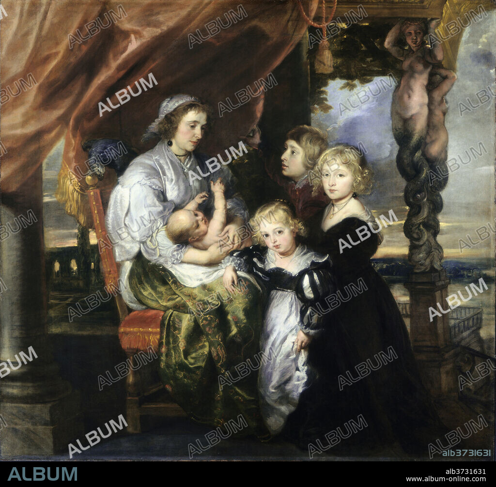 SIR PETER PAUL RUBENS (AND POSSIBLY JACOB JORDAENS). Deborah Kip, Wife of Sir Balthasar Gerbier, and Her Children. Dated: 1629/1630, reworked probably mid 1640s. Dimensions: overall: 165.8 x 177.8 cm (65 1/4 x 70 in.)  framed: 200.34 x 211.14 x 14.61 cm (78 7/8 x 83 1/8 x 5 3/4 in.). Medium: oil on canvas.