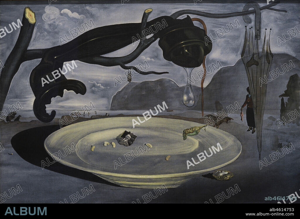 SALVADOR DALÍ. Salvador Dalí (Salvador Dalí i Domènech) (1904-1989). Artista español. The Enigma of Hitler (El enigma de Hitler), 1939. Oleo sobre lienzo, 95 x 141 cm. Museo Nacional Centro de Arte Reina Sofía. Madrid. España.