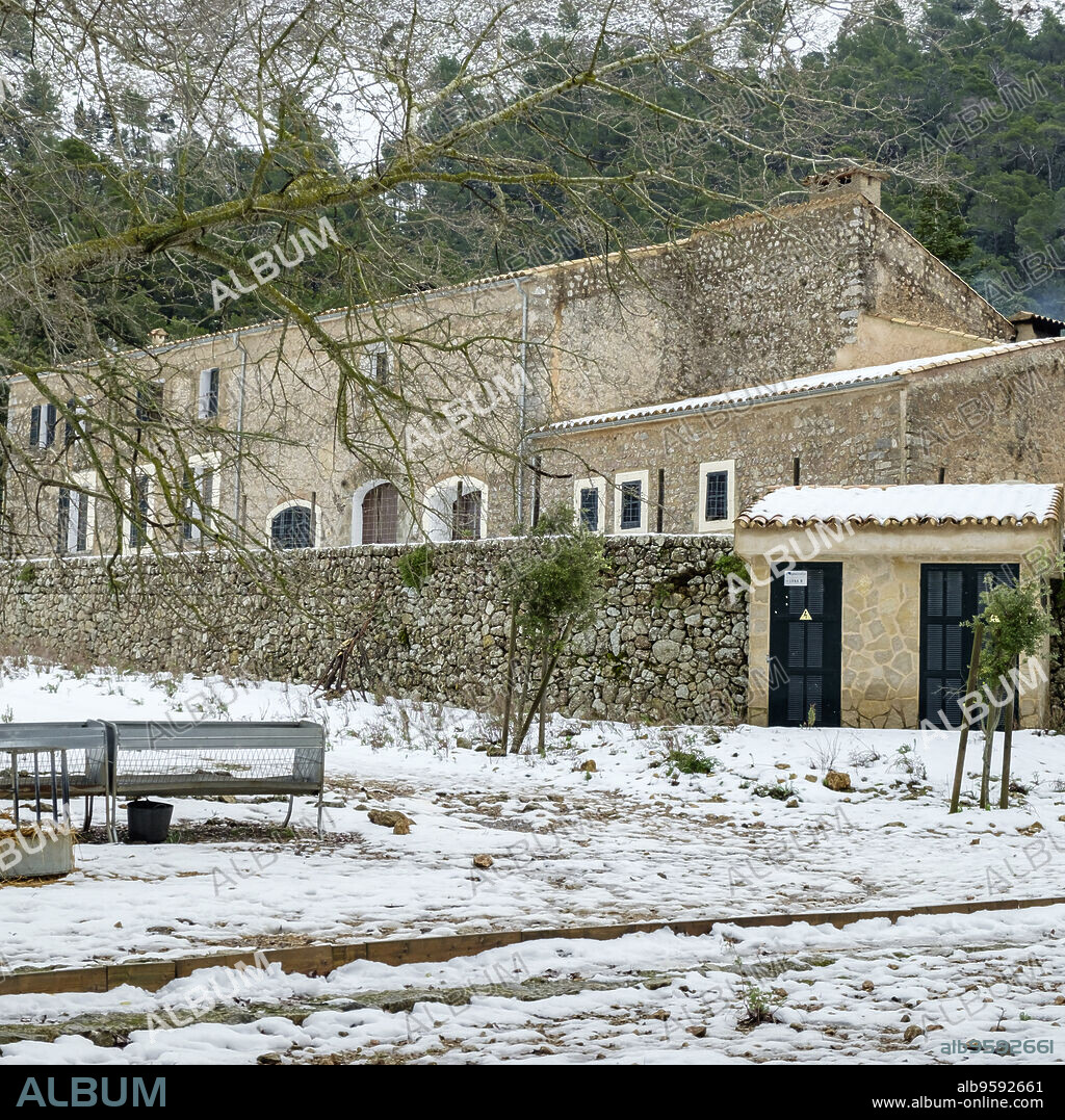 casas de Binifaldó, centro de educación ambiental, finca pública de Binifaldó, Escorca, Paraje natural de la Serra de Tramuntana, Mallorca, balearic islands, Spain.