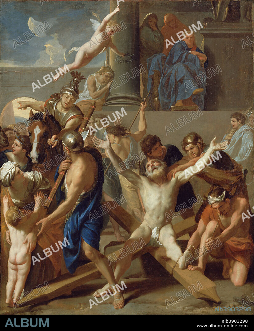 CHARLES LE BRUN. The Martyrdom of St. Andrew. Date/Period: 1646 - 1647. Painting. Oil on canvas. Height: 984 mm (38.74 in); Width: 800 mm (31.49 in).