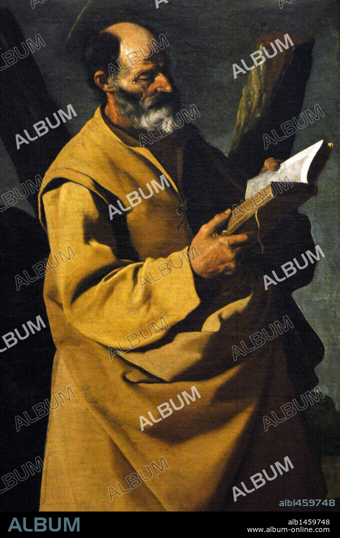 ARTE BARROCO. ESPAÑA. ZURBARAN, Francisco de (Fuente de Cantos, 1598-Madrid, 1664). Pintor español. SAN ANDRES, h. 1635-1640. Detalle. Museo de Bellas Artes. Budapest. Hungría.