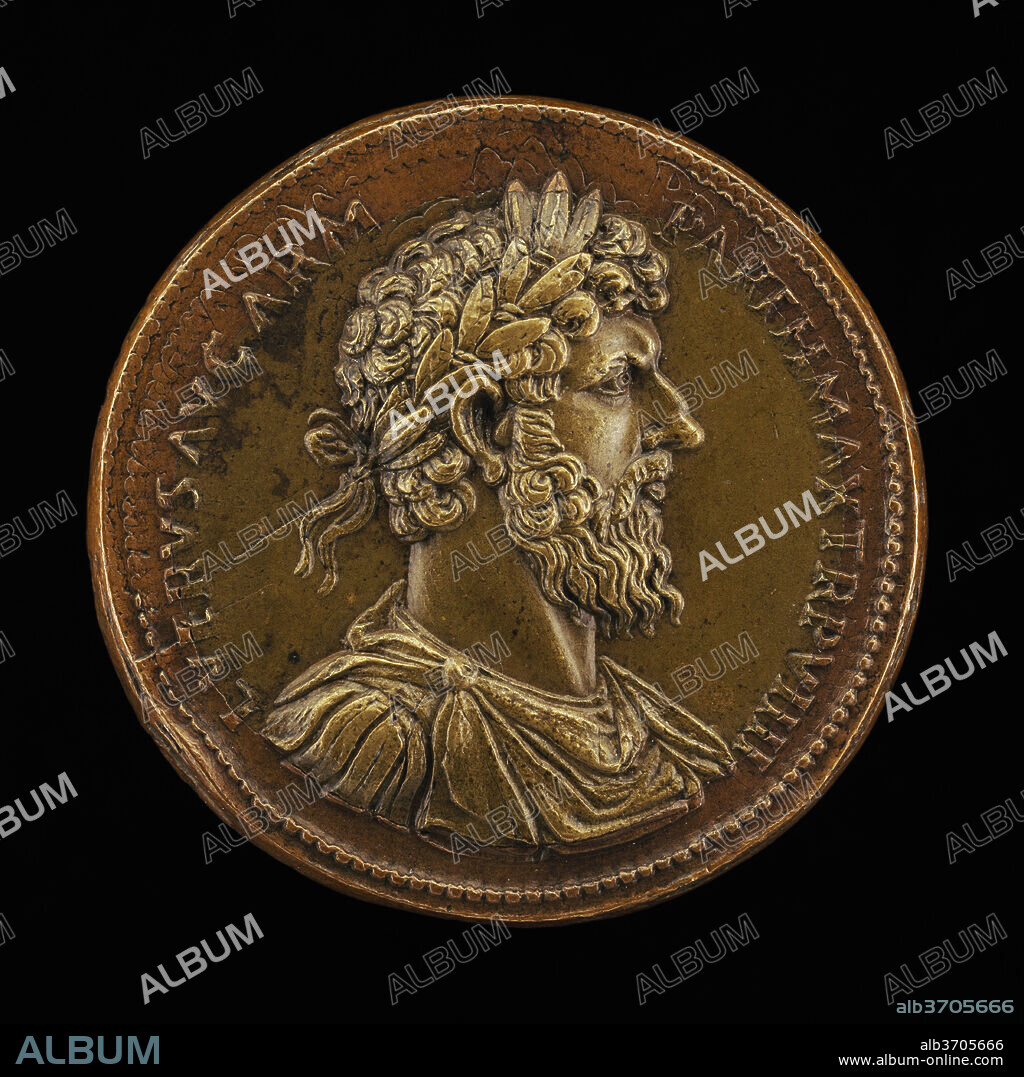 GIOVANNI DA CAVINO. Lucius Verus, Emperor, reigned  A.D. 161-169 [obverse]. Dimensions: overall (diameter): 3.87 cm (1 1/2 in.)  gross weight: 39.05 gr (0.086 lb.)  axis: 7:00. Medium: brass and copper//Struck.