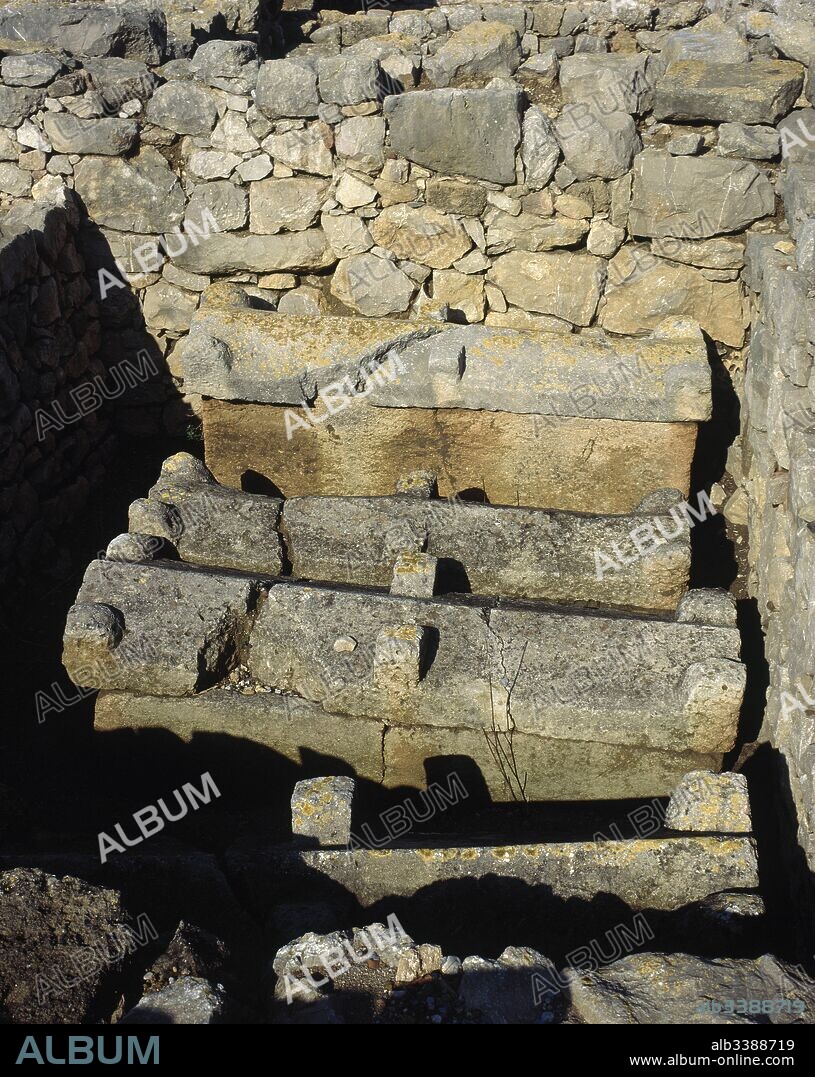 Spain, Catalonia, Girona province, Empuries. Neapolis. Cella Memoriae or Early Christian Basilica (4th-7th centuries). Late Roman empire period. Archaeological remains of the tombs.