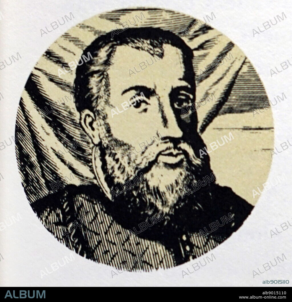Portrait of Diego Velázquez de Cuéllar (1465-1524) a Spanish conquistador. He conquered and governed Cuba on behalf on Spain and moved Havana from the South Coast of western Cuba to the North Coast, placing it well as a port of Spanish trade. Dated 16th Century.