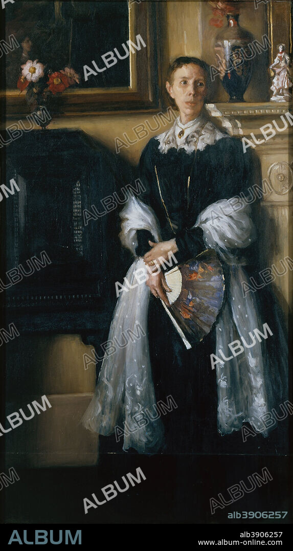 H. MARGARET SPANTON. Portrait of a Lady. Date/Period: Ca. 1900-10. Painting. Oil on canvas Oil. Height: 1,170 mm (46.06 in); Width: 660 mm (25.98 in).