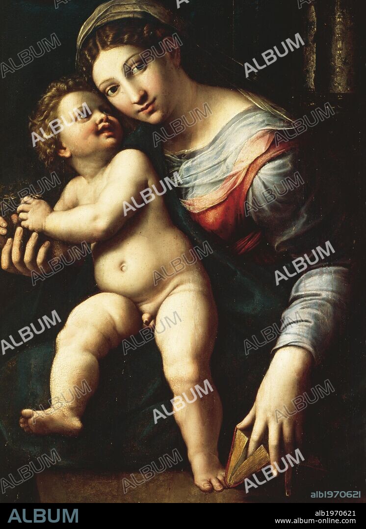 Madonna and Child, 1520-1522, by Giulio Romano (1499-1546), oil on panel, 95x77 cm.