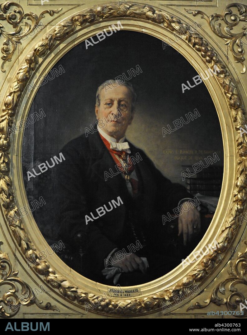 Ángel de Saavedra y Ramírez de Baquedano (1791-1865). III Duque de Rivas. Retrato por Federico de Madrazo y Kuntz (1815-1894), 1881-1882. Óleo sobre lienzo, 102 x 81,40 cm. Museo del Romanticismo. Madrid. España.
