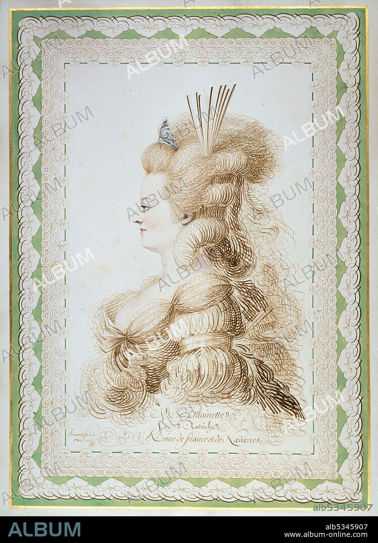 JEAN-JOSEPH BERNARD. Portrait of Marie Antoinette (1755-1793), Archduchess of Austria and Queen of France and Navarre.