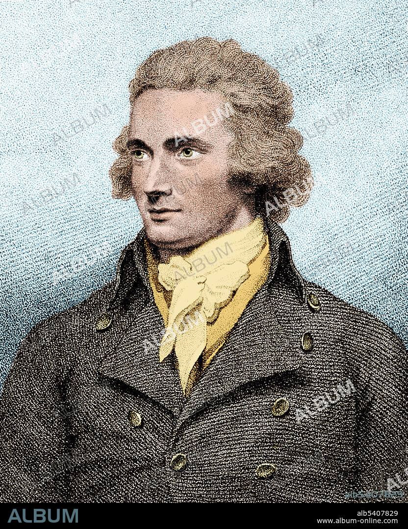 Mungo Park (1771 - 1806) was a Scottish explorer of West Africa who theorized the Niger and Congo merged to become the same river. He was killed during a second expedition. No artist credited, undated.