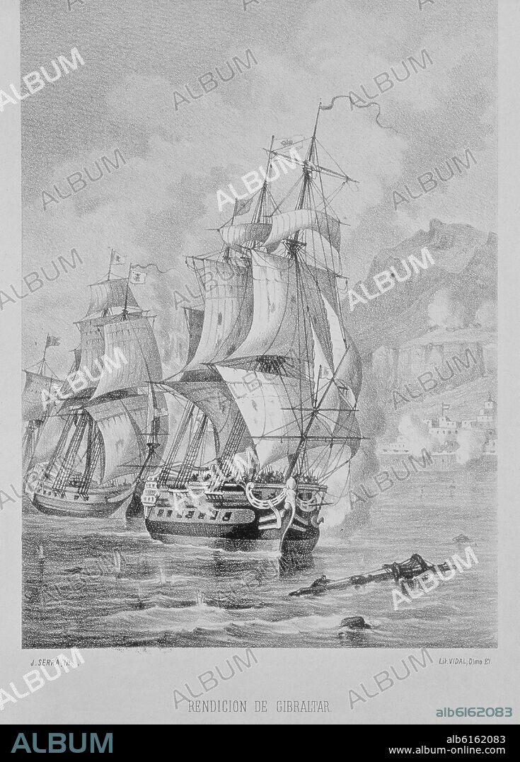 H ESPAÑA-RENDICION DE GIBRALTAR EN 1704 - TOMA DEL PEÑON POR LOS INGLESES -.