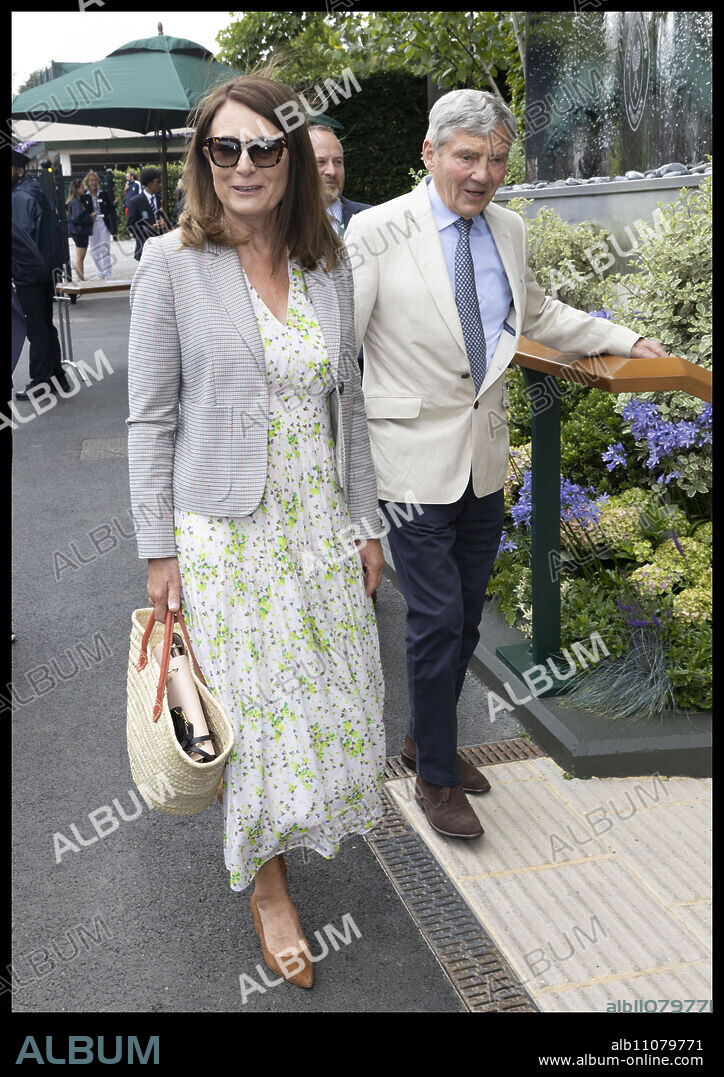 CAROLE MIDDLETON and MICHAEL MIDDLETON. July 10, 2024, London, London, United Kingdom: Michael and Carole Middleton arriving on day ten of the Wimbledon Tennis Championships in London. (Credit Image: © Stephen Lock/i-Images via ZUMA Press).