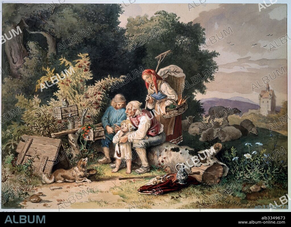 ADRIAN LUDWIG RICHTER. The Shepherd's Family.