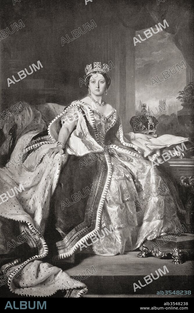 Queen Victoria, 1819 – 1901. Queen of the United Kingdom of Great Britain and Ireland. First royal occupant of Buckingham Palace. From Buckingham Palace, Its Furniture, Decoration and History, published 1931.
