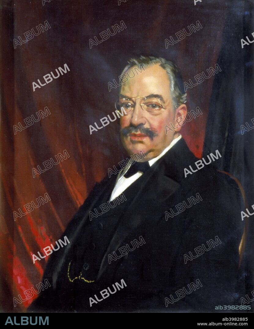 'Lord Bearsted', 1922. Portrait of Marcus Samuel, Lord Bearsted, British businessman and founder of the Shell Transport and Trading Company. He was Lord Mayor of London in 1902-1903.