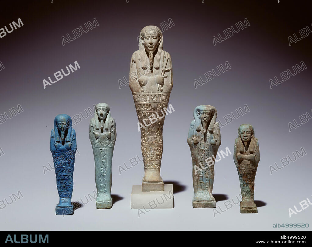 Egypt, Ushebti, faience, H 16 x W 4.2 cm, Late Period, 26th Dynasty, Amasis,?, Egypt.
