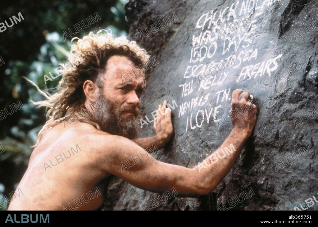 TOM HANKS en NAUFRAGO, 2000 (CAST AWAY), dirigida por ROBERT ZEMECKIS. Copyright DREAMWORKS PICTURES/TWENTIETH CENTURY FOX.
