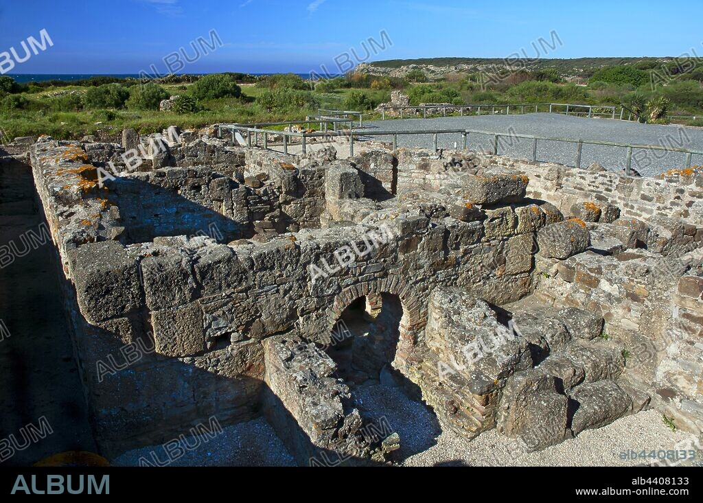 Roman ruins of Baelo Claudia -2th century BC- therms, Tarifa, Cadiz province, Region of Andalusia, Spain, Europe.