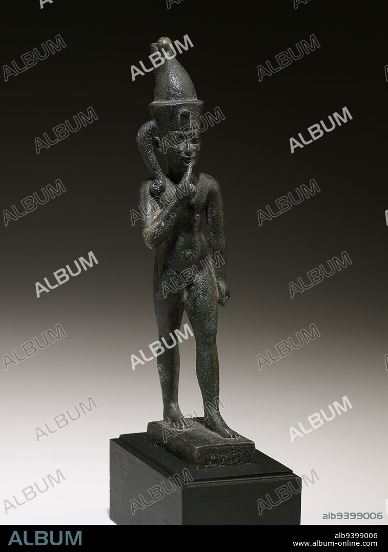 God Harsiesis, c. 664 BCE - 30 CE, 6 9/16 x 1 1/2 in. (16.67 x 3.81 cm), Bronze, Egypt, 8th century BCE - 1st century CE.