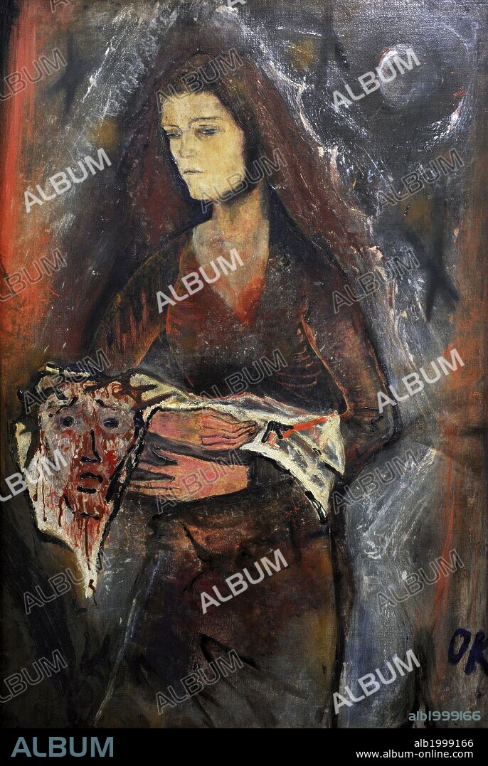 ARTE SIGLO XX. AUSTRIA. OSKAR KOKOSCHKA (1886-1980). Pintor expresionista austríaco. "SANTA VERONICA CON EL VELO, "1909. Museo de Bellas Artes. Budapest. Hungría.