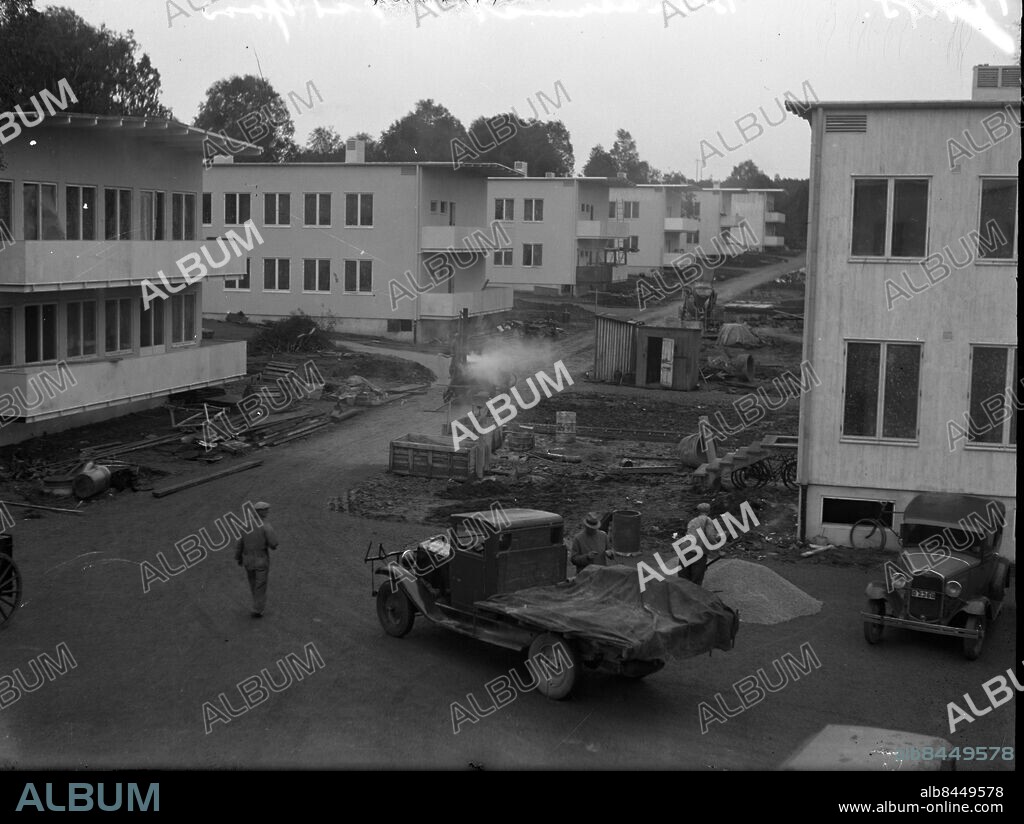 Göteborg 1935-09-17 - Bygget av Vidkärrs barnhem *** Local Caption *** Krep KT 04081103-015.jpg. KAMERAREPORTAGE.