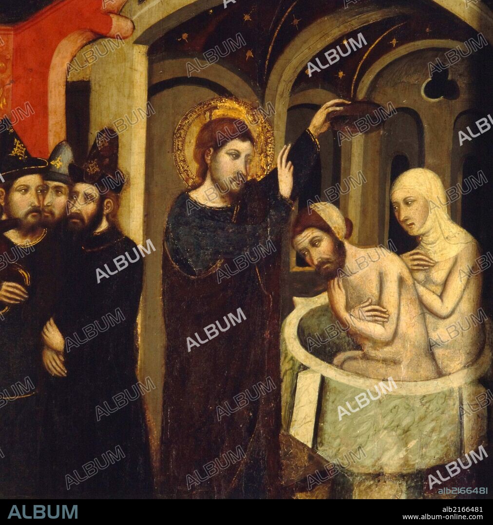 BASSA ARNAU. Bautizo de judíos, detalle del retablo de San Marcos (1346). S.XIV,  Manresa.