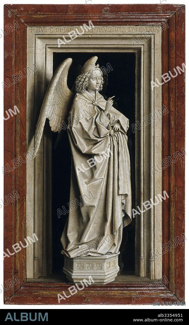 JAN VAN EYCK. The Annunciation (Diptych, left panel).