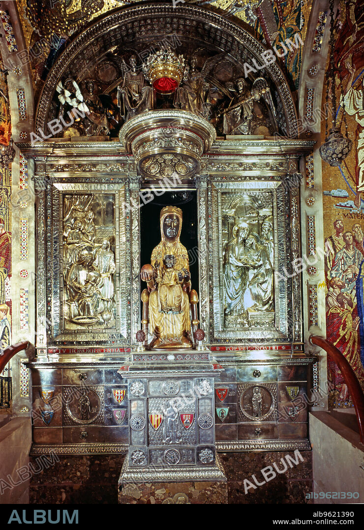 Room decorated with the image of the Virgin of Montserrat 'The Black Madonna' (The Moreneta) (1947).