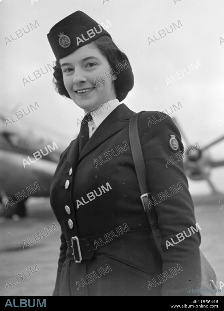 STEWARDESS FOR PRINCESS'S FLIGHT TO NAIROBI. Stewardess Diana Gill Nanette Palmer (pictured here) of Richmond, Surrey, will fly in the B.O.A.C. Argonaut liner in which Princess Elizabeth and the Duke of Edinburgh will leave London, on January 31, for Nairobi at the start of their Commonwealth tour . Miss Palmer, 27, was born at Grantham, Lincolnshire. During the war she worked for the American Red Cross in London, France and Germany. She joined B.O.A.C.in 1949. The Royal aircraft will carry two crews on the Nairobi flights. They will change at a refuelling point about halfway on the 4500 miles journey. 11 March 1950.