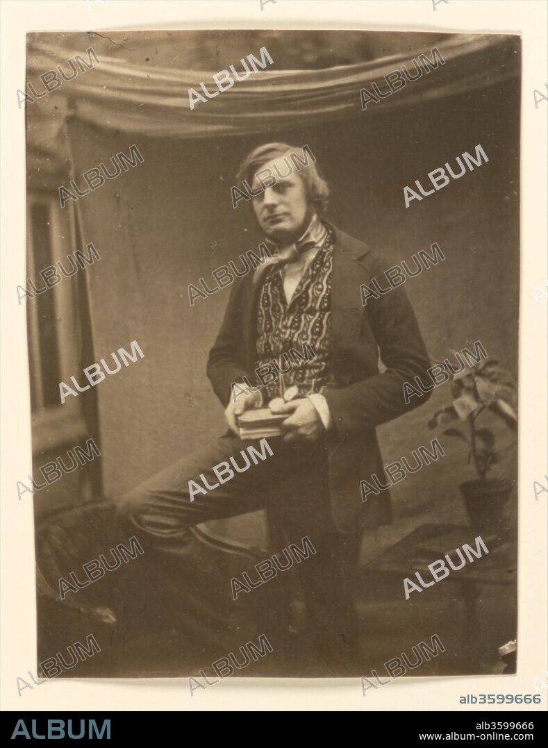 [Self-Portrait]. Artist: Roger Fenton (British, 1819-1869). Dimensions: Image: 12.2 x 9 cm (4 13/16 x 3 9/16 in.). Date: February 1852.