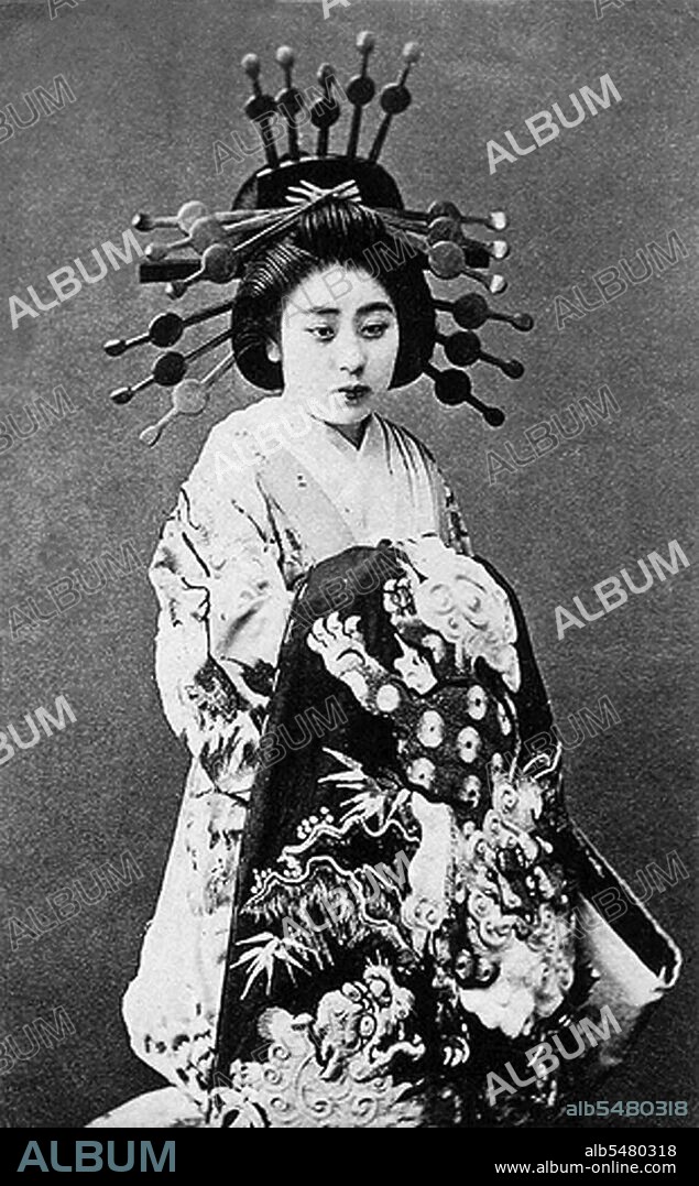Oiran (??) were the courtesans of Edo period Japan. The oiran were considered a type of yujo (??) 'woman of pleasure' or prostitute. However, they were distinguished from the yujo in that they were entertainers, and many became celebrities of their times outside the pleasure districts. Their art and fashions often set trends among the wealthy and, because of this, cultural aspects of oiran traditions continue to be preserved to this day. The oiran arose in the Edo period (1600–1868). At this time, laws were passed restricting brothels to walled districts set some distance from the city center. In the major cities these were the Shimabara in Kyoto, the Shinmachi in Osaka, and the Yoshiwara in Edo (present-day Tokyo). These rapidly grew into large, self-contained 'pleasure quarters' offering all manner of entertainments. Within, a courtesan’s birth rank held no distinction, which was fortunate considering many of the courtesans originated as the daughters of impoverished families who were sold into this lifestyle as indentured servants. Instead, they were categorized based on their beauty, character, education, and artistic ability. Among the oiran, the tayu (??) was considered the highest rank of courtesan and were considered suitable for the daimyo or feudal lords. In the mid-1700s courtesan rankings began to disappear and courtesans of all classes were collectively known simply as 'oiran'. The word oiran comes from the Japanese phrase oira no tokoro no nesan (????????) which translates as 'my elder sister'. When written in Japanese, it consists of two kanji, ? meaning 'flower', and ? meaning 'leader' or 'first', hence 'Leading Flower' or 'First Flower'.