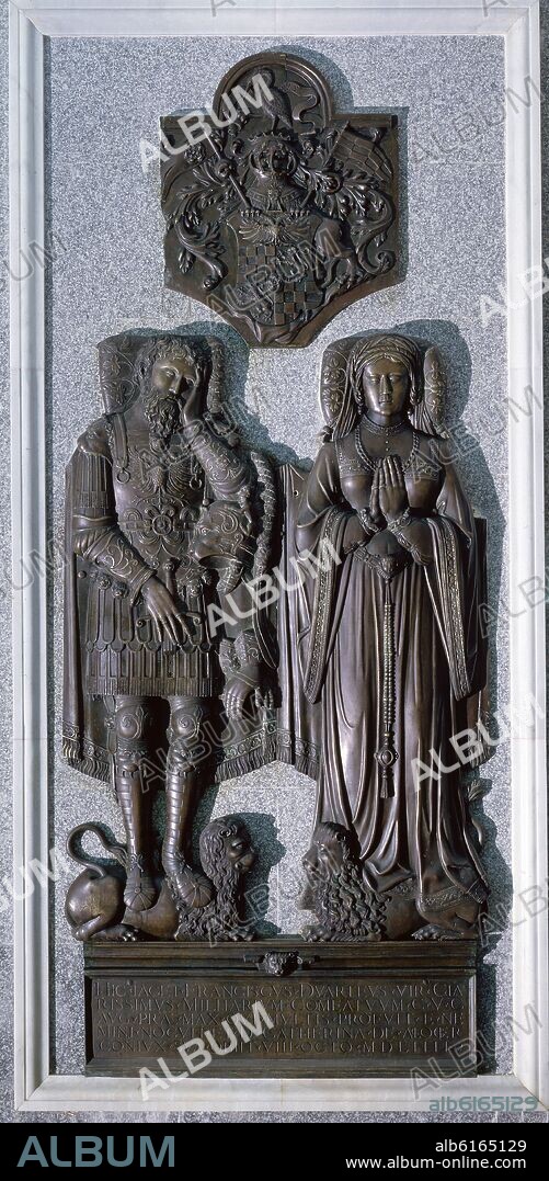 LAUDA SEPULCRAL DE FRANCISCO DUARTE DE MENDIOCA Y SU ESPOSA CATALINA DE ALCOCER - SIGLO XVI.