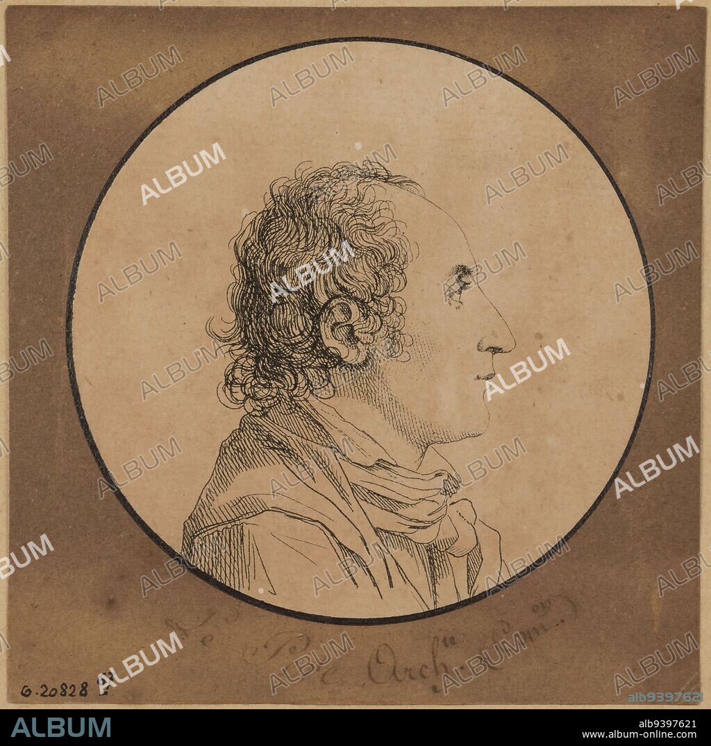 Portrait of Jean-Baptiste Lepère, architect, Dutertre, André, Draftsman, Between 1798 and 1791, Graphic arts, Print, Etching, Dimensions - Work: Height: 9.7 cm, Width: 9.7 cm.